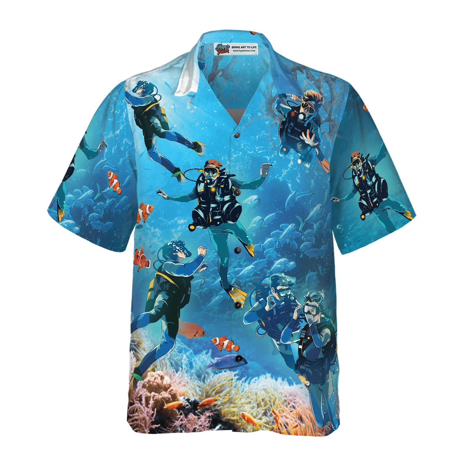 Under The Sea Scuba Diving Hawaiian Shirt, Colorful Summer Aloha Shirt For Men Women, Perfect Gift For Friend, Family, Husband, Wife - Image 4