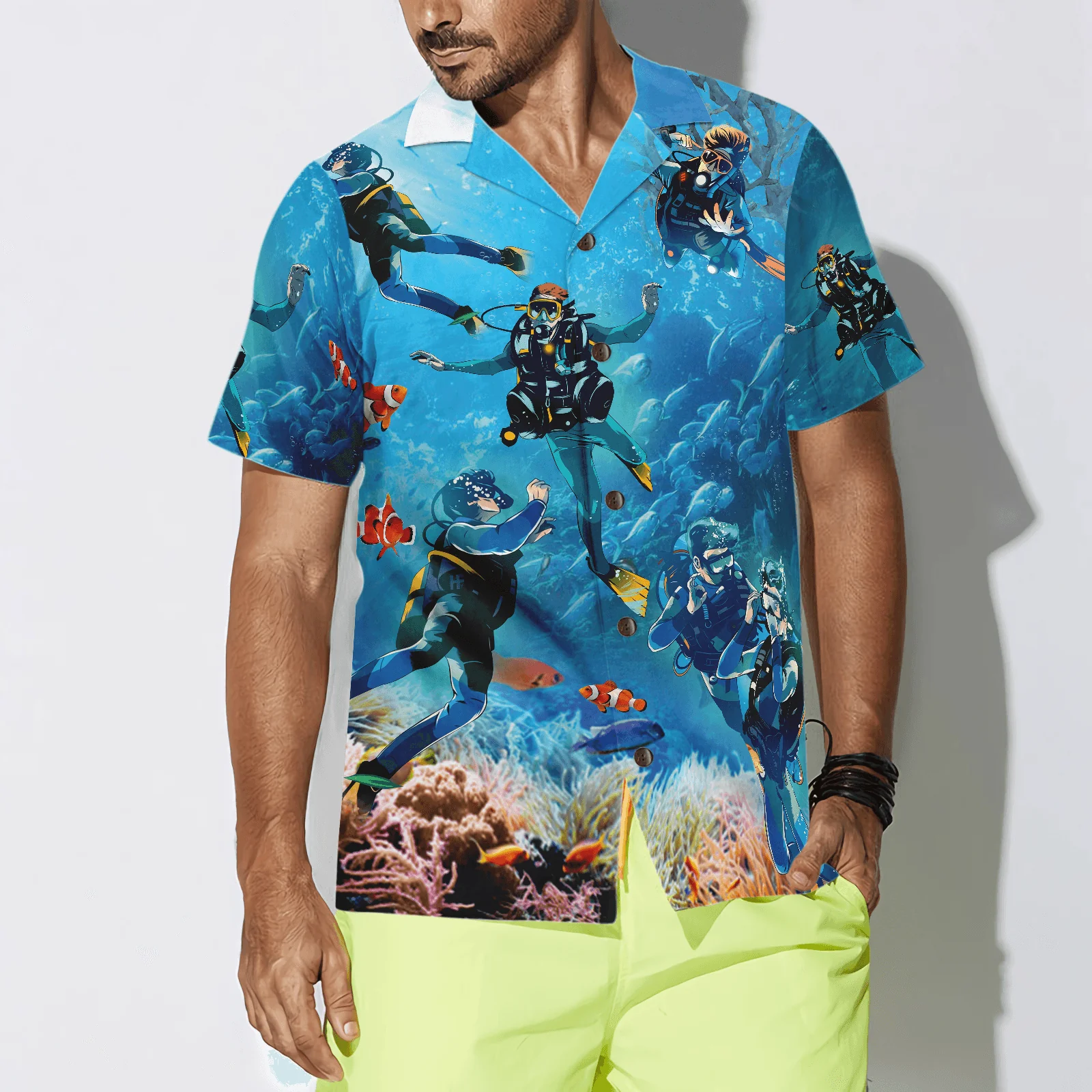 Under The Sea Scuba Diving Hawaiian Shirt, Colorful Summer Aloha Shirt For Men Women, Perfect Gift For Friend, Family, Husband, Wife - Image 5