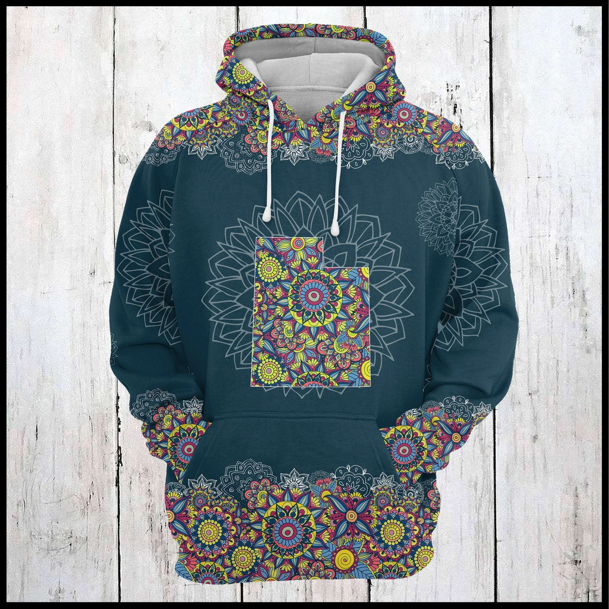 Utah Mandala Pattern Pullover Premium Hoodie , Perfect Outfit For Men And Women On Christmas New Year Autumn Winter