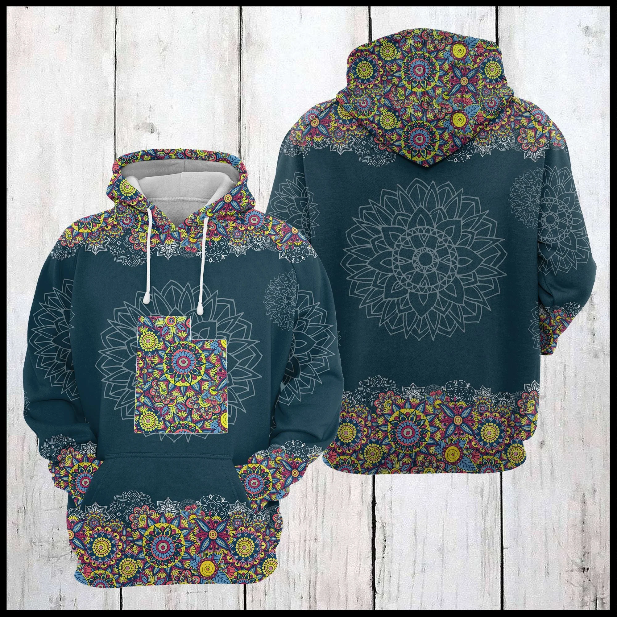 Utah Mandala Pattern Pullover Premium Hoodie , Perfect Outfit For Men And Women On Christmas New Year Autumn Winter - Image 2