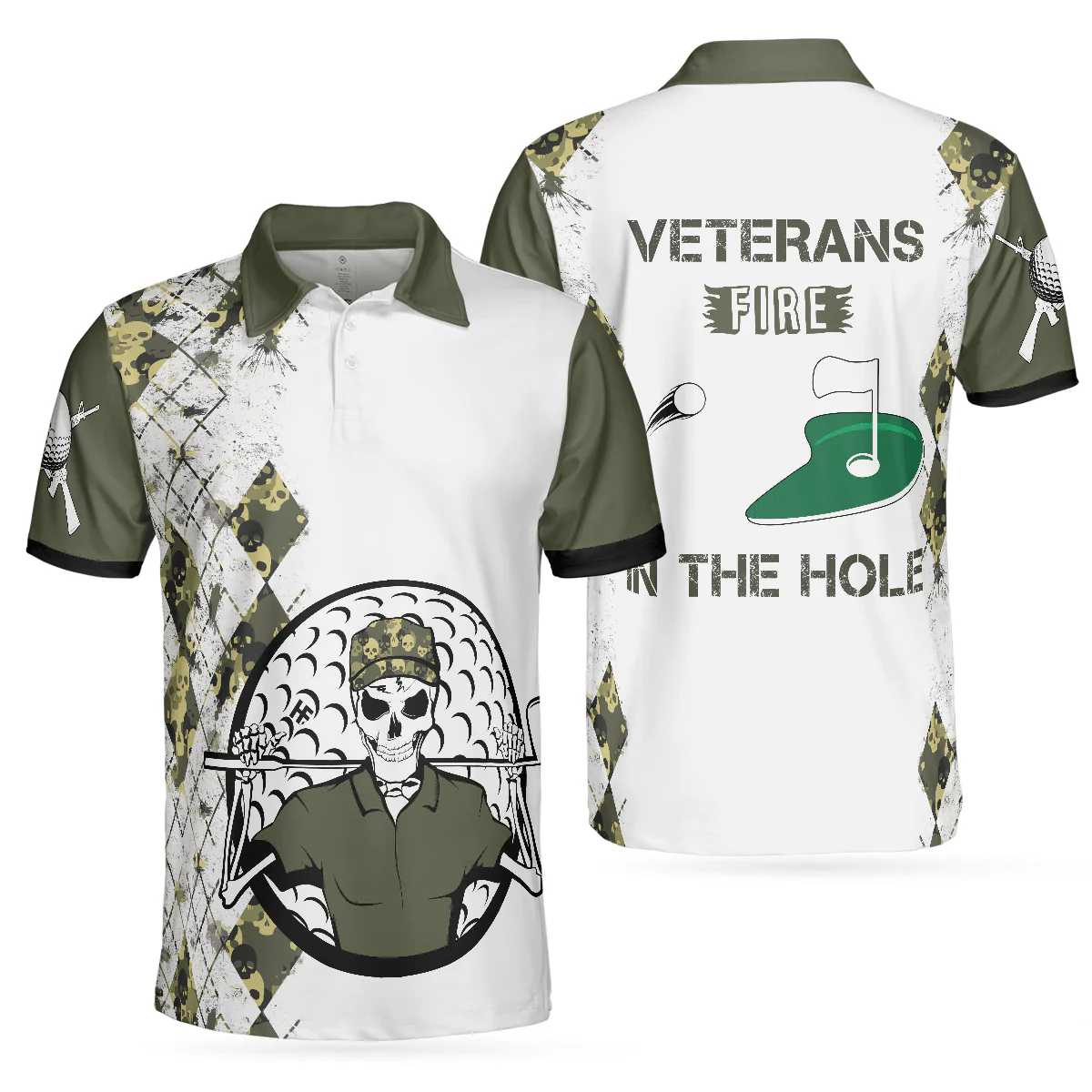 Veteran Fire In The Hole Polo Shirt, Veteran Themed Golfing Polo Shirt For Male Golfers, Argyle Shirt - Perfect Gift For Men, Golfers