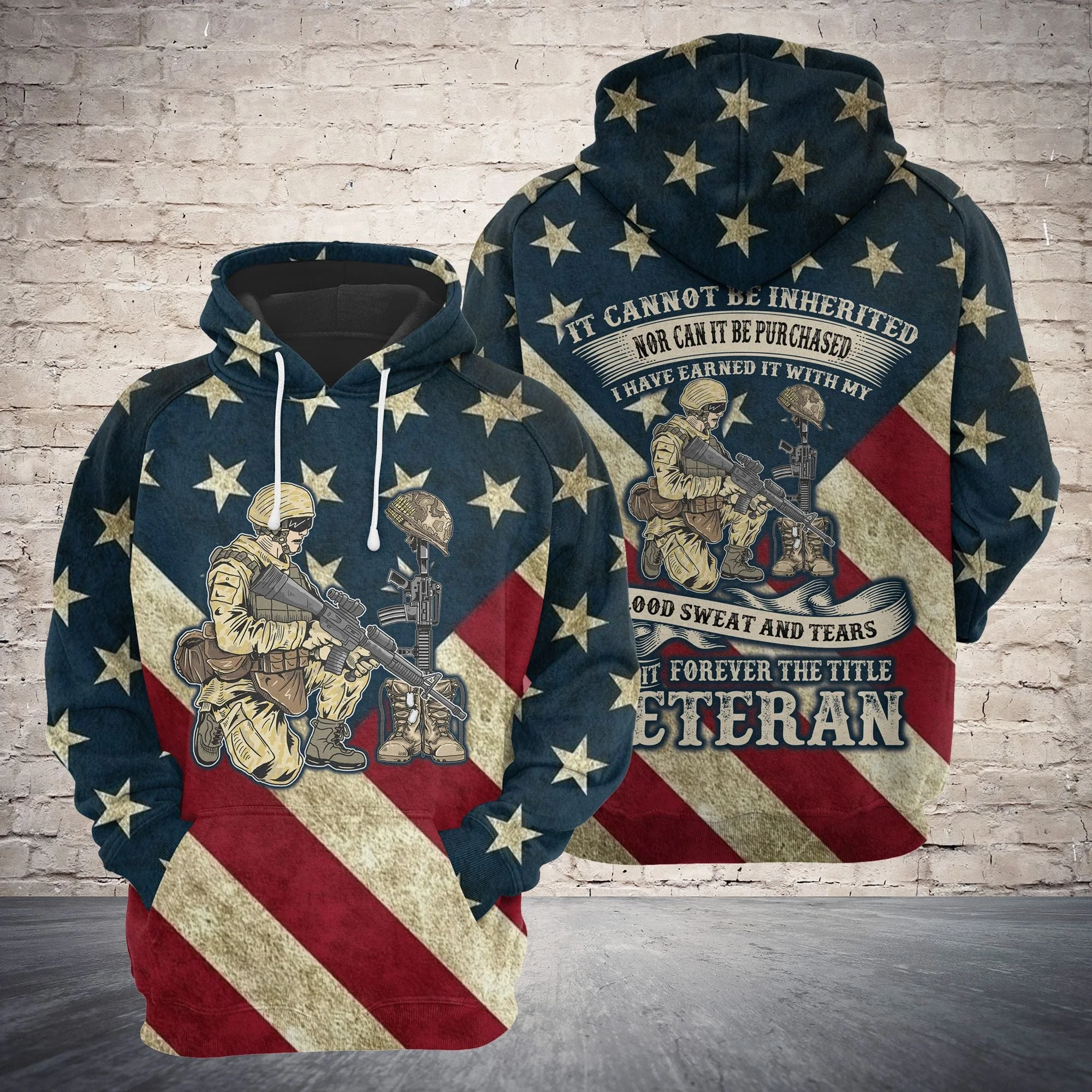 Veteran US Flag Forever Pullover Premium Hoodie It Can Not Be Inherited, Perfect Outfit For Men And Women On Christmas New Year Autumn Winter