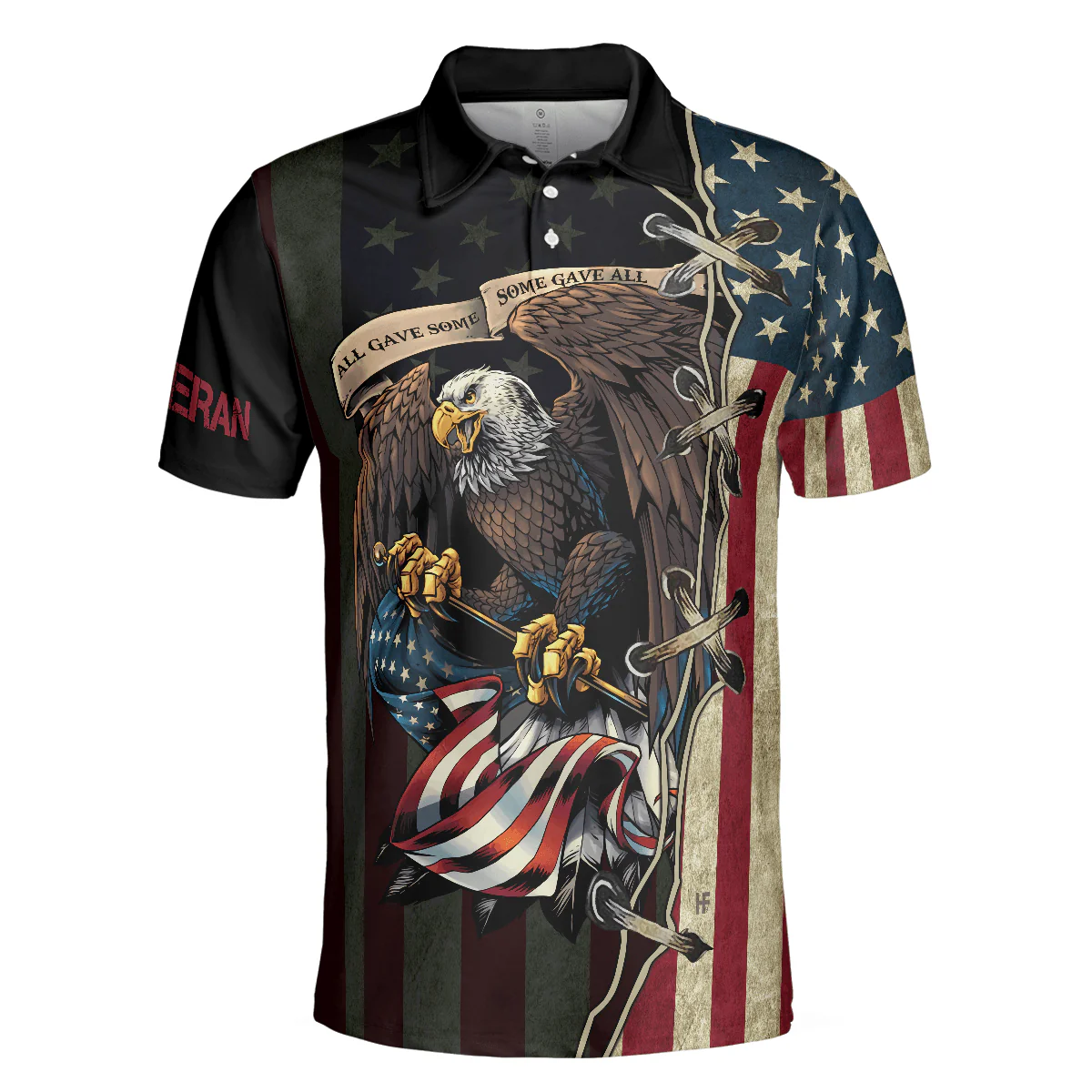 Veterans Men Polo Shirt, American Bald Eagle, All Gave Some Some Gave All Veteran Polo Shirt For Men - Gift For Veterans, Family, Friends - Image 3