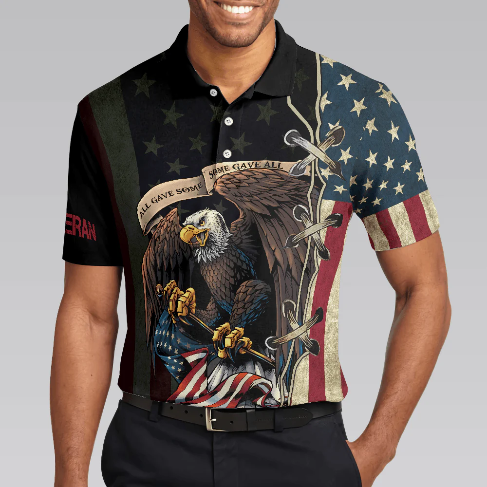 Veterans Men Polo Shirt, American Bald Eagle, All Gave Some Some Gave All Veteran Polo Shirt For Men - Gift For Veterans, Family, Friends - Image 4