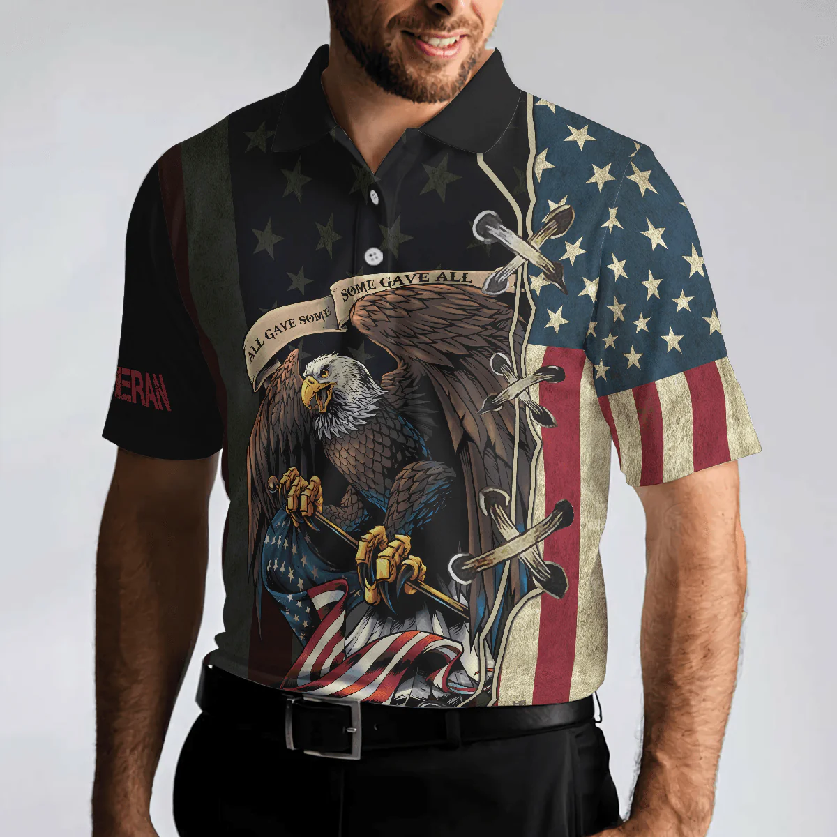 Veterans Men Polo Shirt, American Bald Eagle, All Gave Some Some Gave All Veteran Polo Shirt For Men - Gift For Veterans, Family, Friends - Image 5