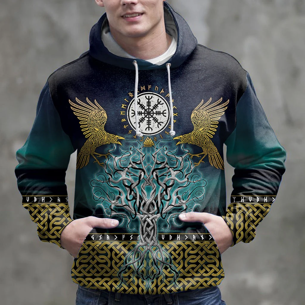 Viking Vegvisir Tree Of Life Pullover Premium Hoodie, Perfect Outfit For Men And Women On Christmas New Year Autumn Winter - Image 2