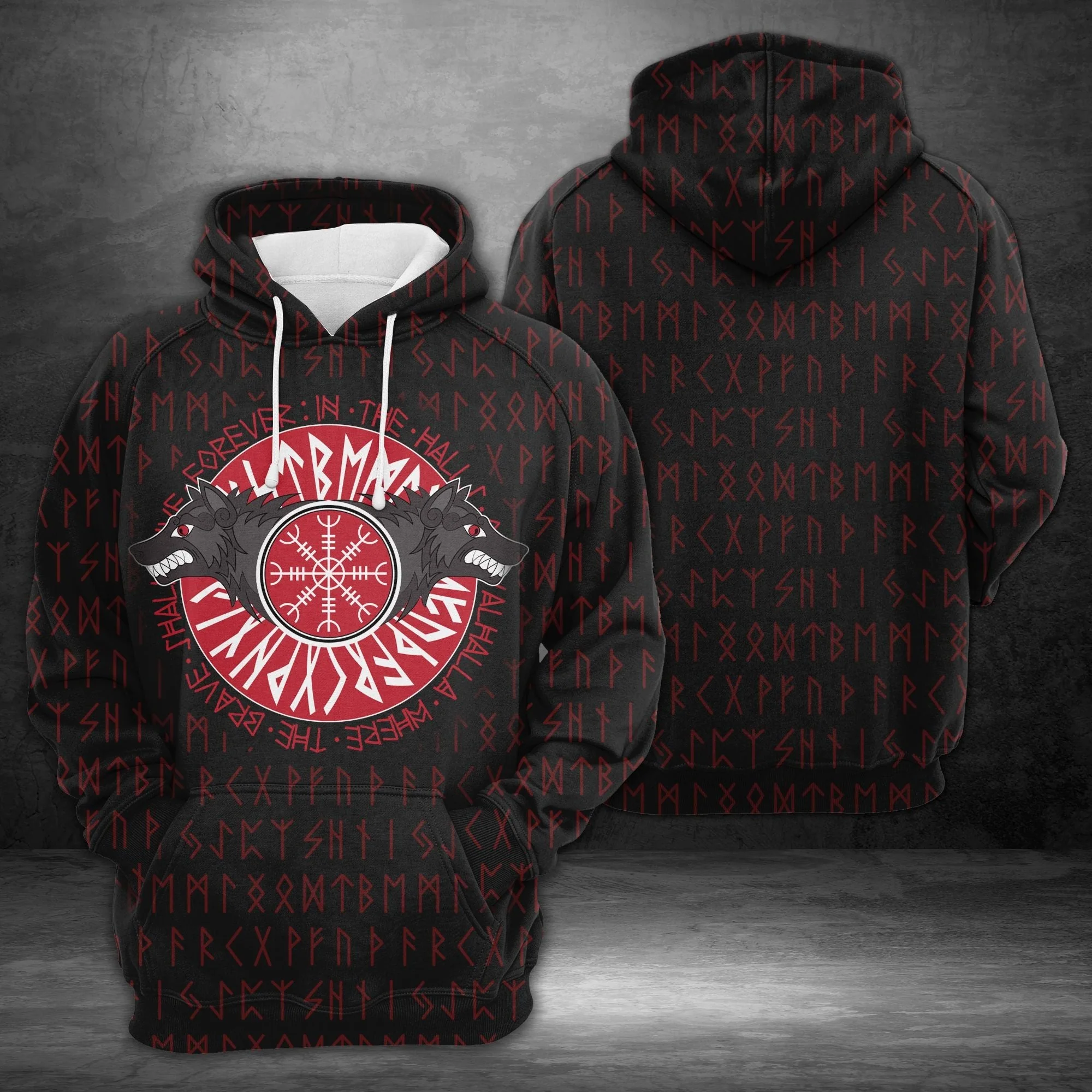 Viking Wolves Pullover Premium Hoodie, Perfect Outfit For Men And Women On Christmas New Year Autumn Winter