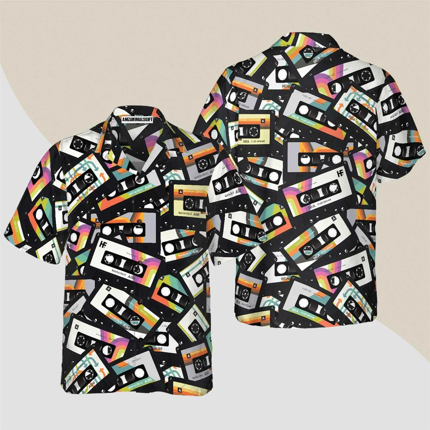 Vintage Cassette Tape Hawaiian Shirt, Retro Cassette Hawaiian Shirt, Vintage Aloha Shirt - Perfect Gift For Men, Women, Husband, Wife, Friend, Family