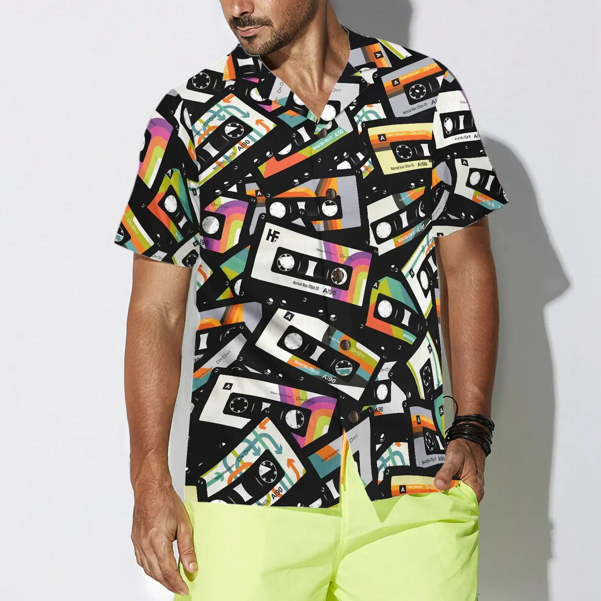 Vintage Cassette Tape Hawaiian Shirt, Retro Cassette Hawaiian Shirt, Vintage Aloha Shirt - Perfect Gift For Men, Women, Husband, Wife, Friend, Family - Image 5
