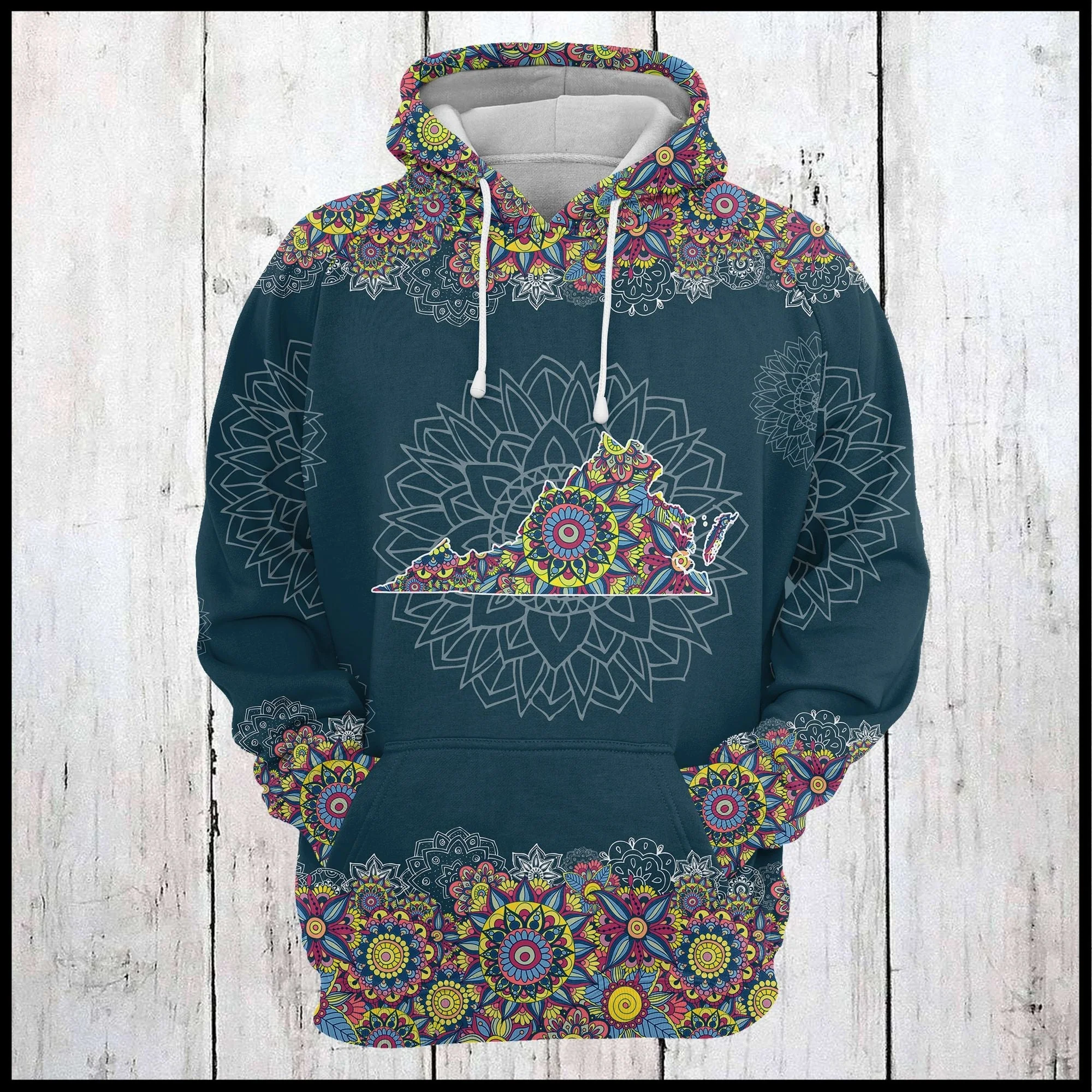 Virginia Mandala Pullover Premium Hoodie, Perfect Outfit For Men And Women On Christmas New Year Autumn Winter - Image 2