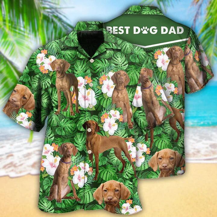 Vizsla Aloha Hawaii Shirt - Dog Green Tropical Floral Hawaiian Shirt For Summer - Perfect Gift For Dog Lovers, Friend, Family