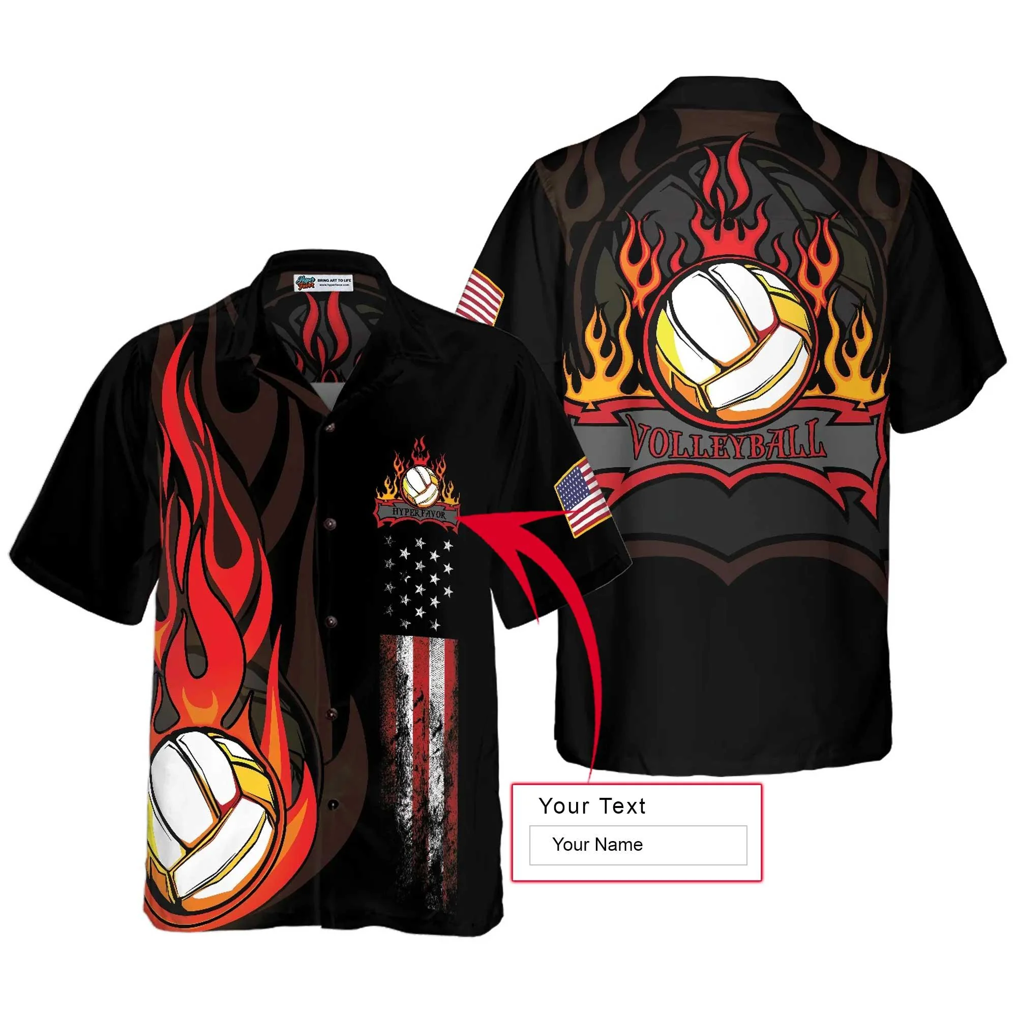 Volleyball Flame Custom Name Hawaiian Shirt, Personalized Colorful Summer Aloha Shirt For Men Women, Perfect Gift For Friend, Volleyball Lovers, Team - Image 2