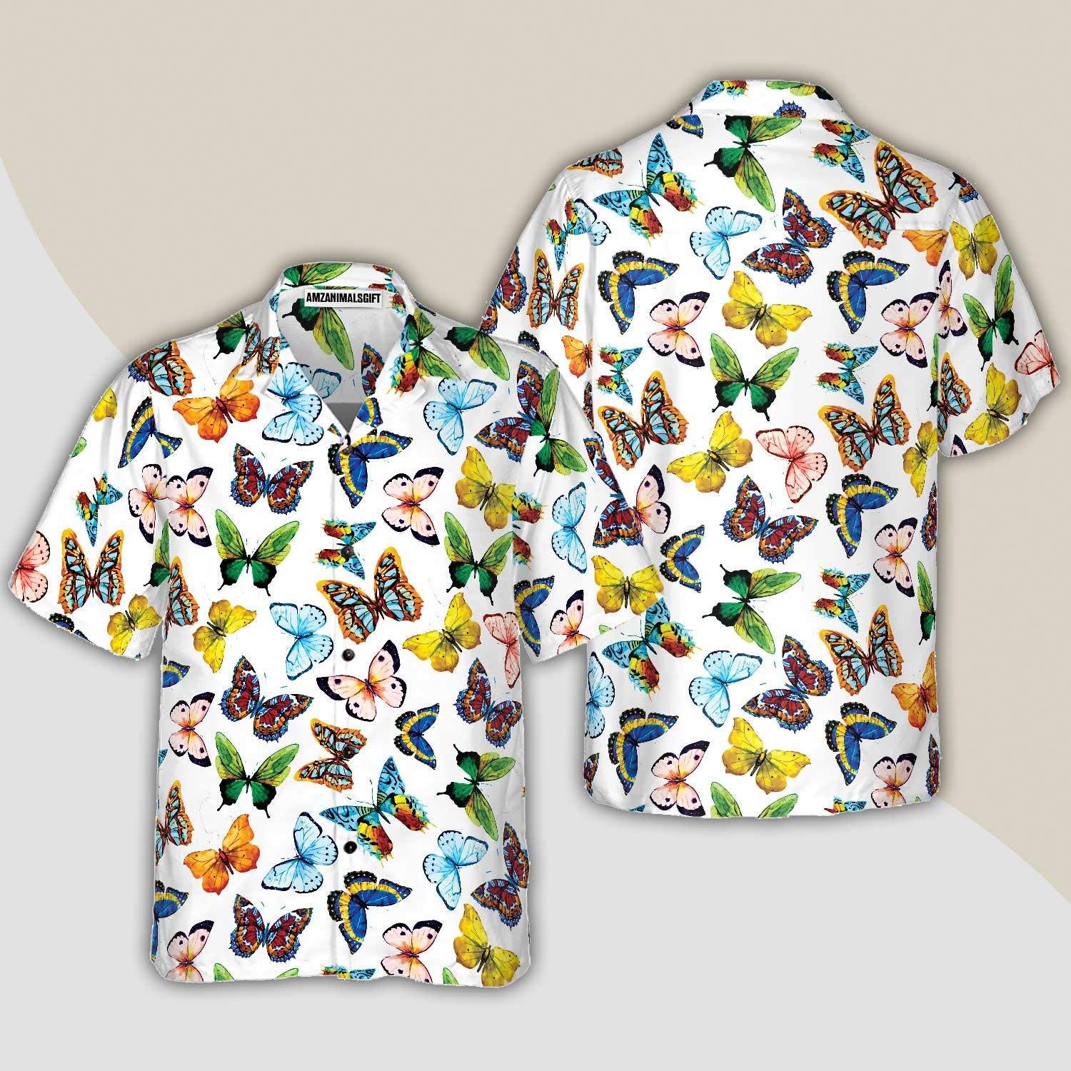 Watercolor Butterflies Hawaiian Shirt, Butterflies Aloha Shirt For Men And Women - Perfect Gift For Butterfly Lovers, Friend, Family