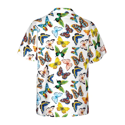 Watercolor Butterflies Hawaiian Shirt, Butterflies Aloha Shirt For Men And Women - Perfect Gift For Butterfly Lovers, Friend, Family - Image 4
