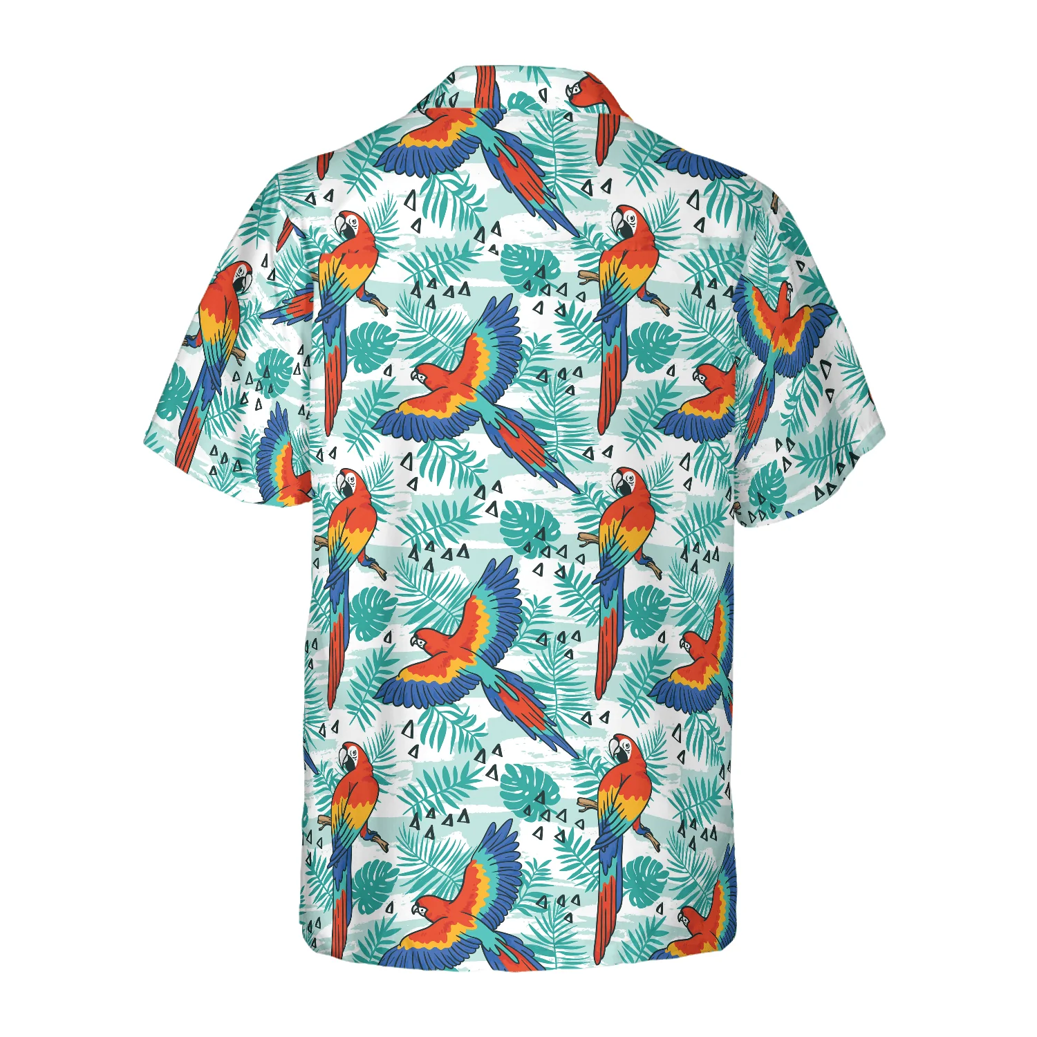 Watercolor Parrot & Palm Leaves Hawaiian Shirt, Colorful Summer Aloha Shirts For Men Women, Perfect Gift For Husband, Wife, Boyfriend, Friend - Image 3