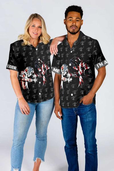 Welder Hawaiian Shirt, American Flag Welder Aloha Shirt For Men - Perfect Gift For Welder, Husband, Boyfriend, Family, Friends - Image 5