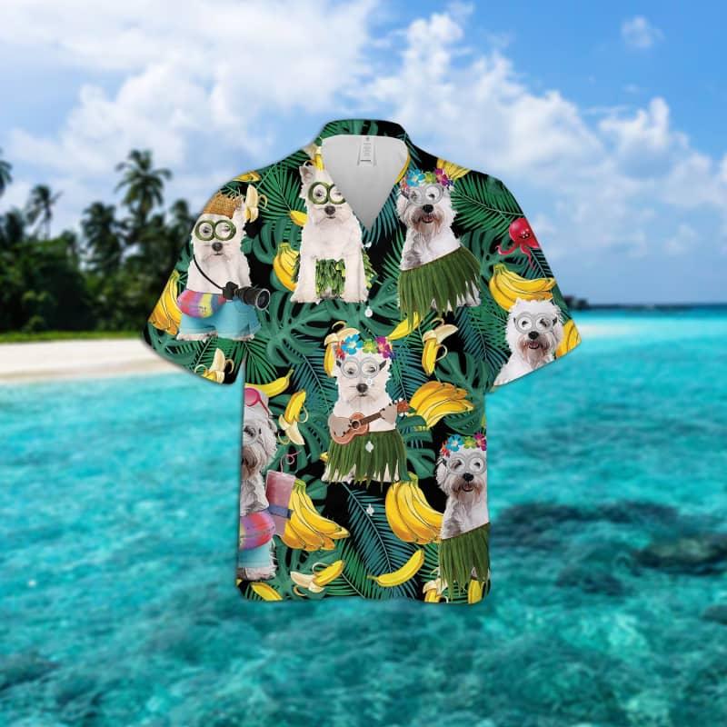 West Highland White Terrier Hawaiian Shirt, Tropical Summer Aloha Shirt For Men - Perfect Gift For West Highland White Terrier Lovers, Friend, Family - Image 2