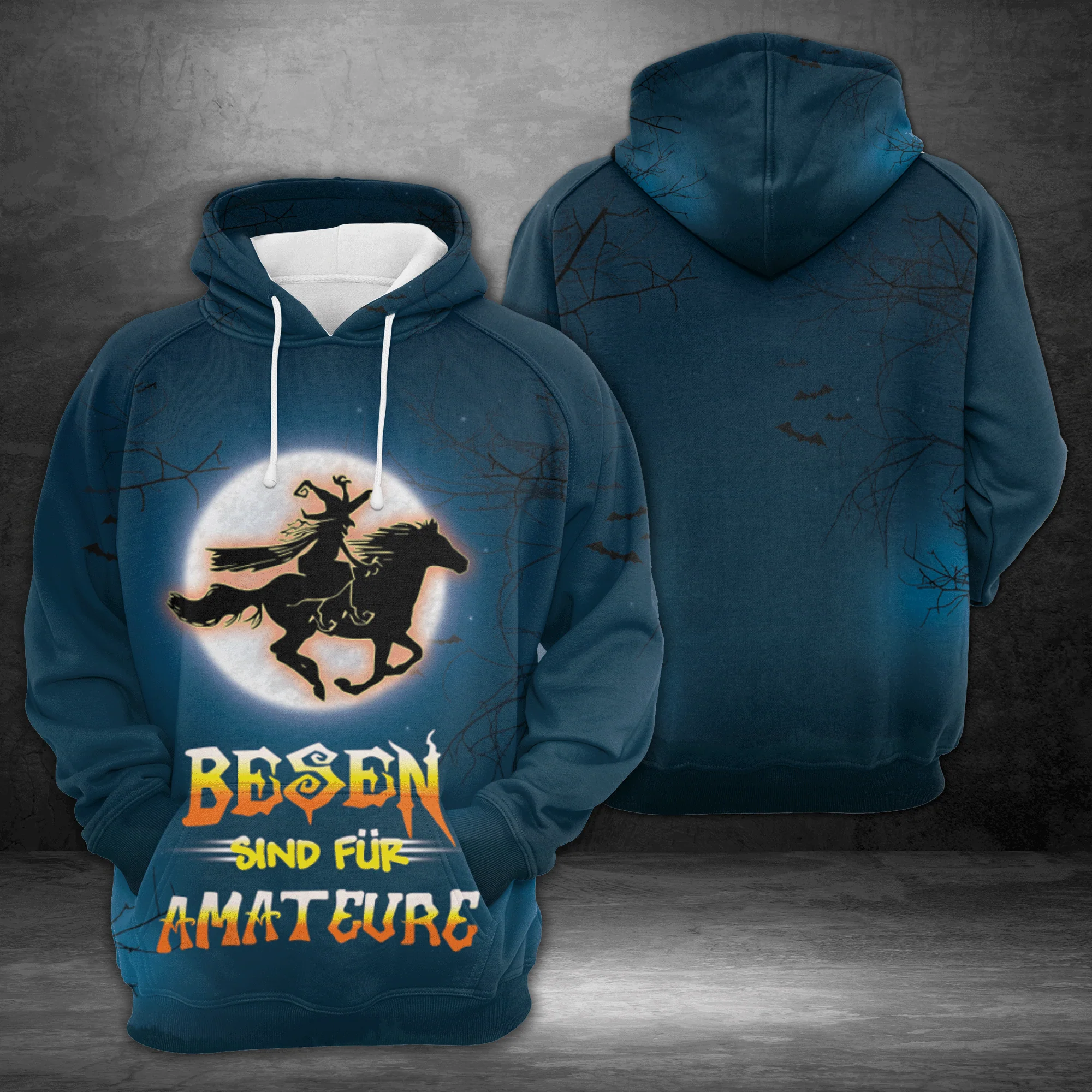 Witch Riding Horse Pullover Premium Hoodie Besen Sind Fur Amateure , Perfect Outfit For Men And Women On Christmas New Year Autumn Winter - Image 2