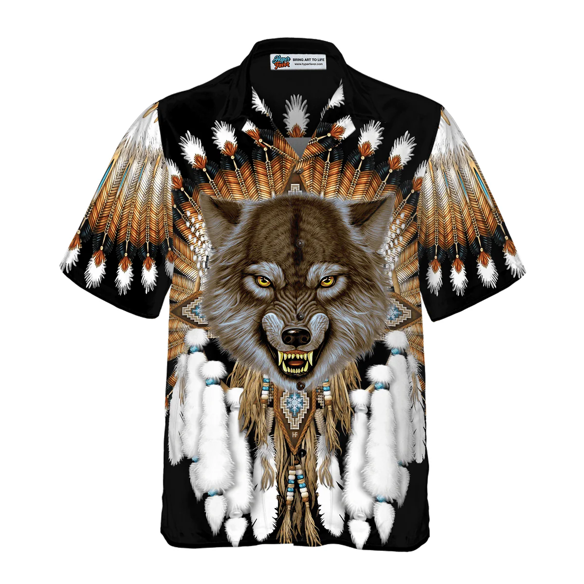 Wolf Hawaiian Shirt, Tribal Angry Wolf Aloha Shirt For Men - Perfect Gift For Husband, Boyfriend, Friend, Family - Image 3