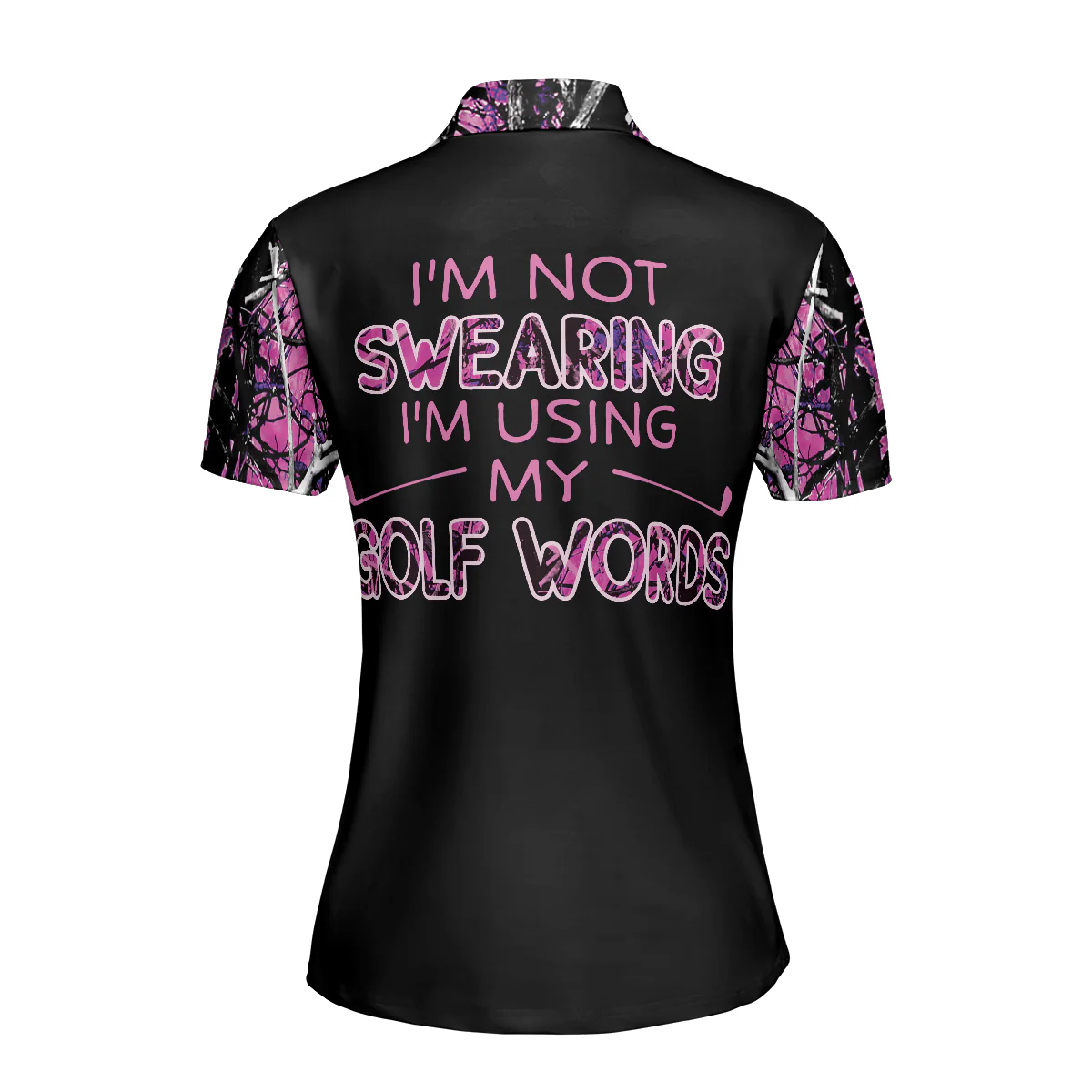 Golf Women Polo Shirt, Thinning Layout Camouflage Pattern I'm Not Swearing I'm Using My Golf Words Golf Women Polo Shirt - Perfect Gift For Women - Image 3