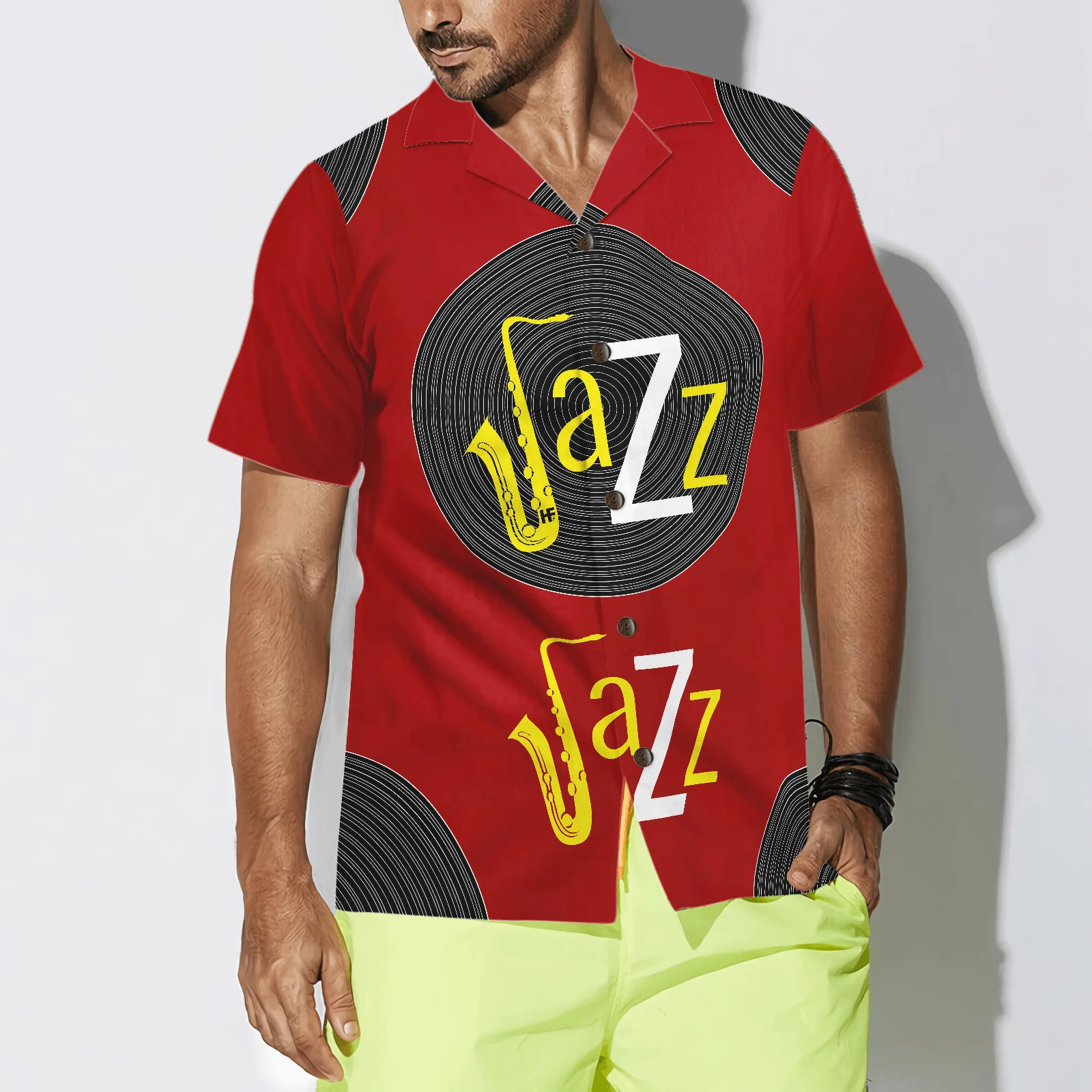 World Of Jazz Hawaiian Shirt, Colorful Summer Aloha Shirt For Men Women, Gift For Friend, Family, Husband, Wife, Jazz Lover - Image 4