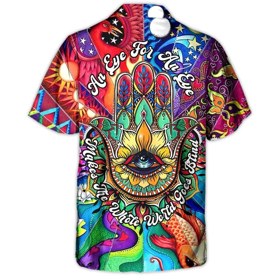 Yoga Aloha Hawaiian Shirt, Yoga An Eye For An Eye Hawaiian Shirt For Summer, Yoga Aloha Shirt - Perfect Gift For Men, Women, Yoga Lover, Friend, Family - Image 3