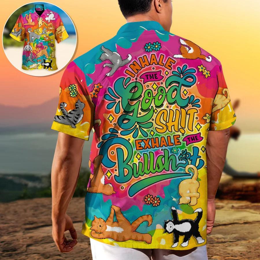 Yoga Aloha Hawaiian Shirt, Yoga Cat Funny Hawaiian Shirt For Summer, Cat Yoga Aloha Shirt - Perfect Gift For Men, Women, Yoga Lover, Friend, Family - Image 2
