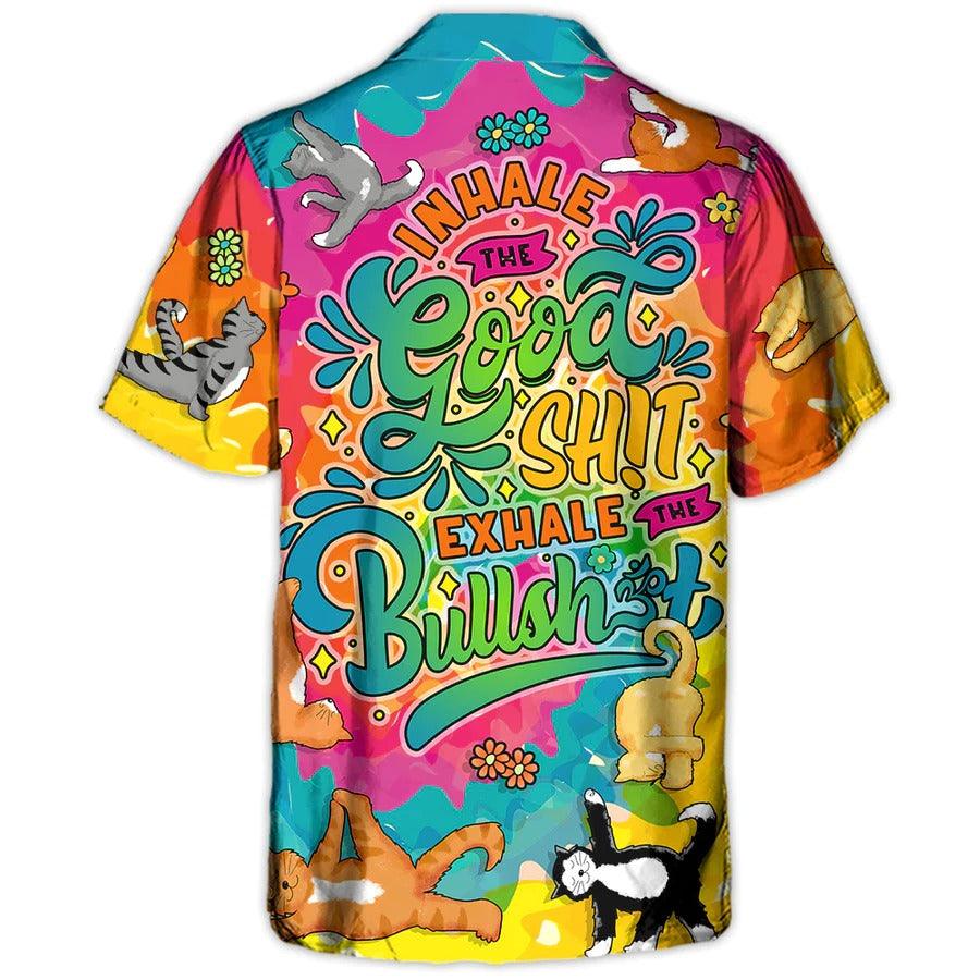 Yoga Aloha Hawaiian Shirt, Yoga Cat Funny Hawaiian Shirt For Summer, Cat Yoga Aloha Shirt - Perfect Gift For Men, Women, Yoga Lover, Friend, Family - Image 3