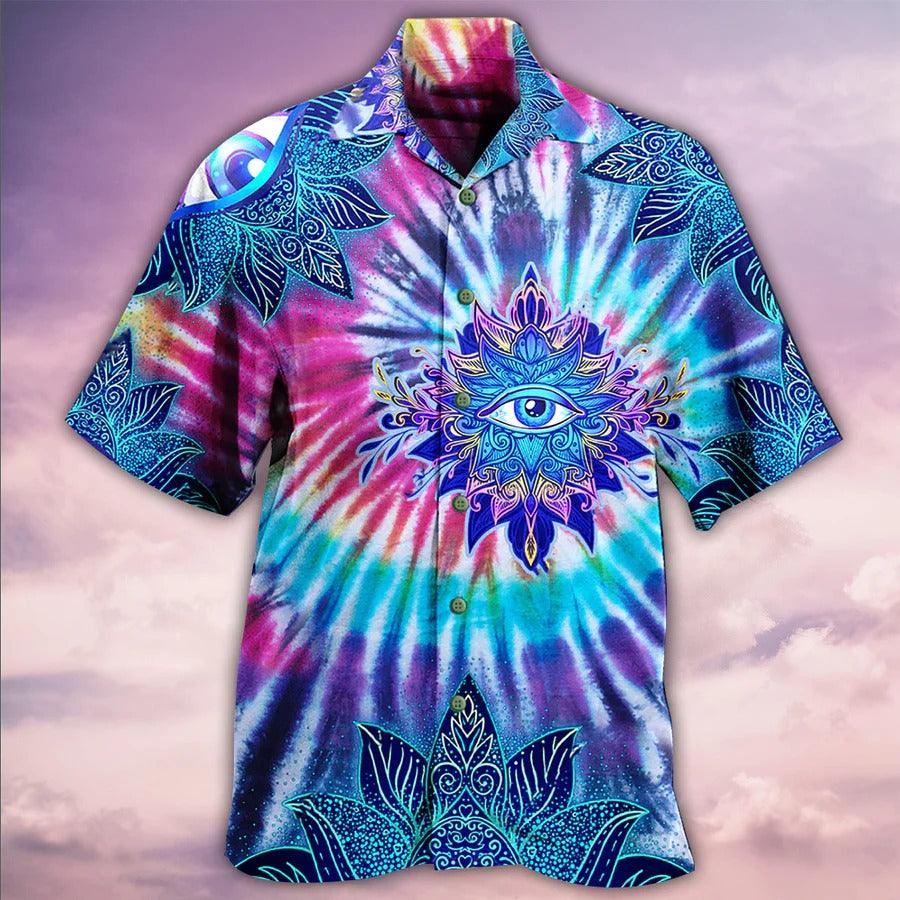 Yoga Aloha Hawaiian Shirt, Yoga Eyes Love Mandala Hawaiian Shirt For Summer, Yoga Aloha Shirt - Perfect Gift For Men, Women, Yoga Lover, Friend - Image 4
