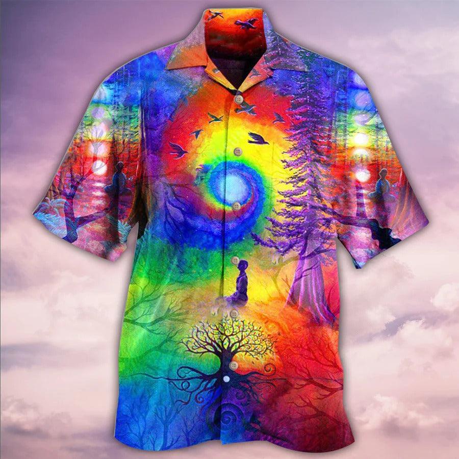 Yoga Aloha Hawaiian Shirt, Yoga Meditation Is Being In Tune With Your Inner Universe Aloha Shirt - Perfect Gift For Men, Women, Yoga Lover, Friend - Image 3