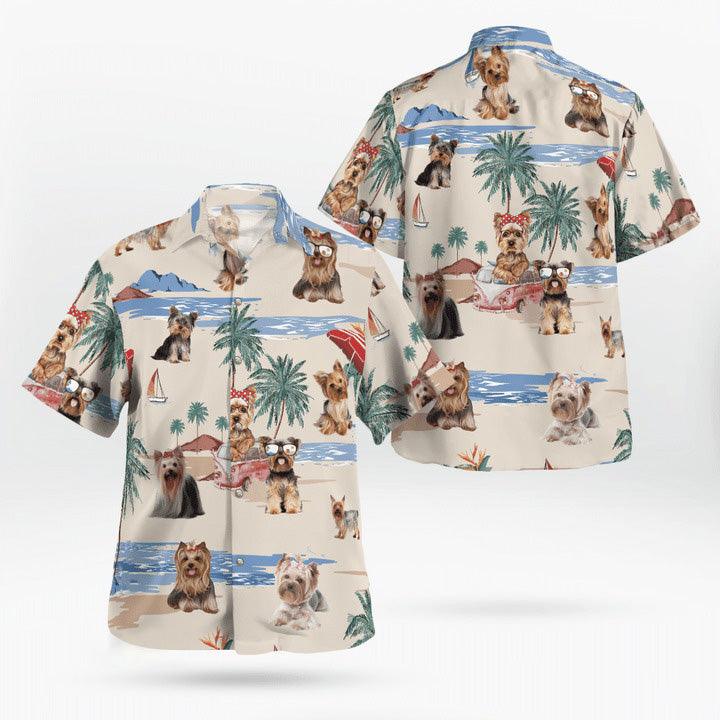 Yorkie Aloha Hawaiian Shirt, Yorkshire Beach Hawaiian Shirt, Yorkshire Aloha Shirt For Summer - Perfect Gift For Men, Women, Dog Lover, Friend, Family - Image 2