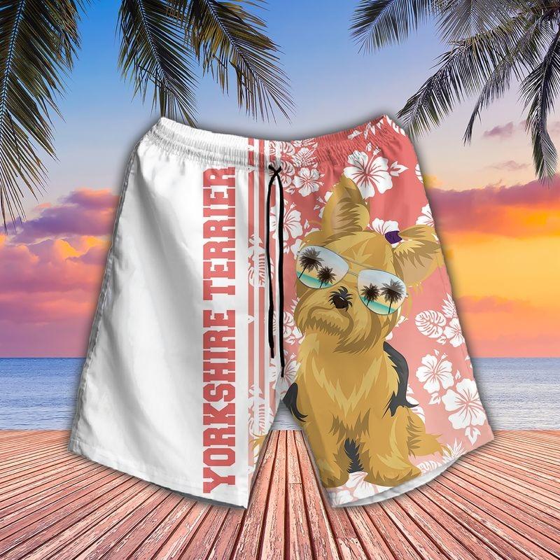 Yorkshire Terrier Aloha Hawaiian Shirt - Tropical Leaves Hawaiian Shirt, Yorkshire Terrier Sunglass Hawaiian Shirt For Men & Women, Dog Lover