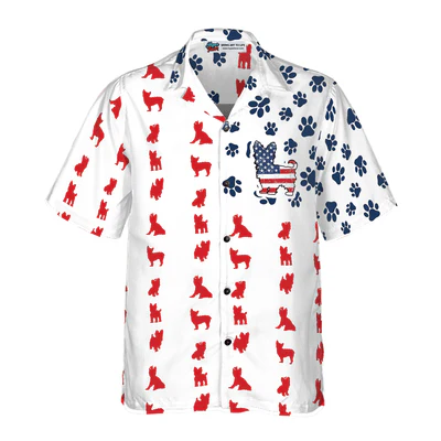 Yorkshire Terrier Hawaiian Shirt, Yorkie American Flag Aloha Shirt For Men - Perfect Gift For Yorkie Lovers, Husband, Boyfriend, Friend, Family - Image 3