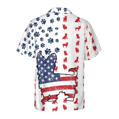 Yorkshire Terrier Hawaiian Shirt, Yorkie American Flag Aloha Shirt For Men - Perfect Gift For Yorkie Lovers, Husband, Boyfriend, Friend, Family - Image 4