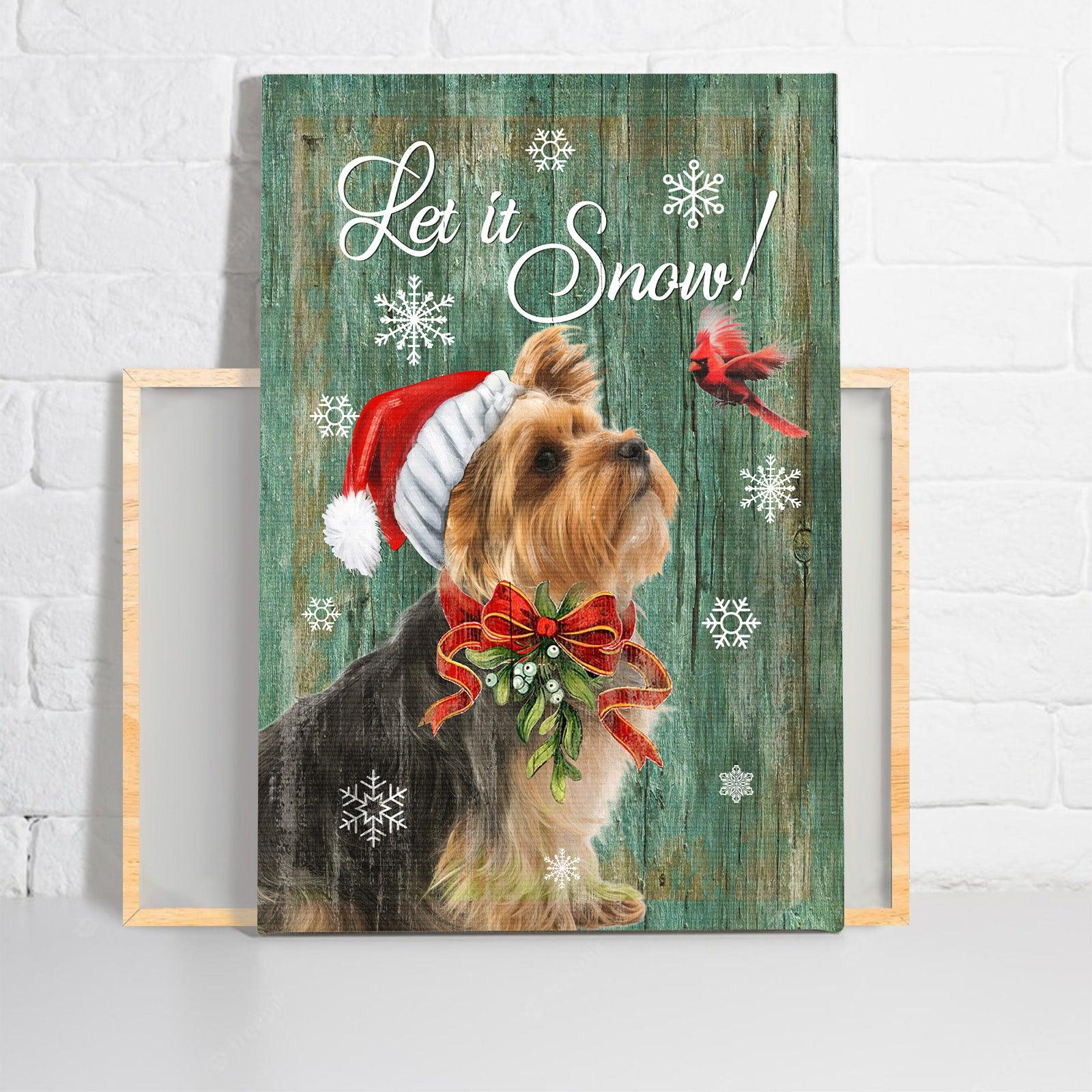 Yorkshire Terrier Premium Wrapped Portrait Canvas - Yorkshire Terrier, Cardinal, Christmas, Let It Snow - Gift For Yorkshire Terrier Lover, Dog Lovers - Image 2