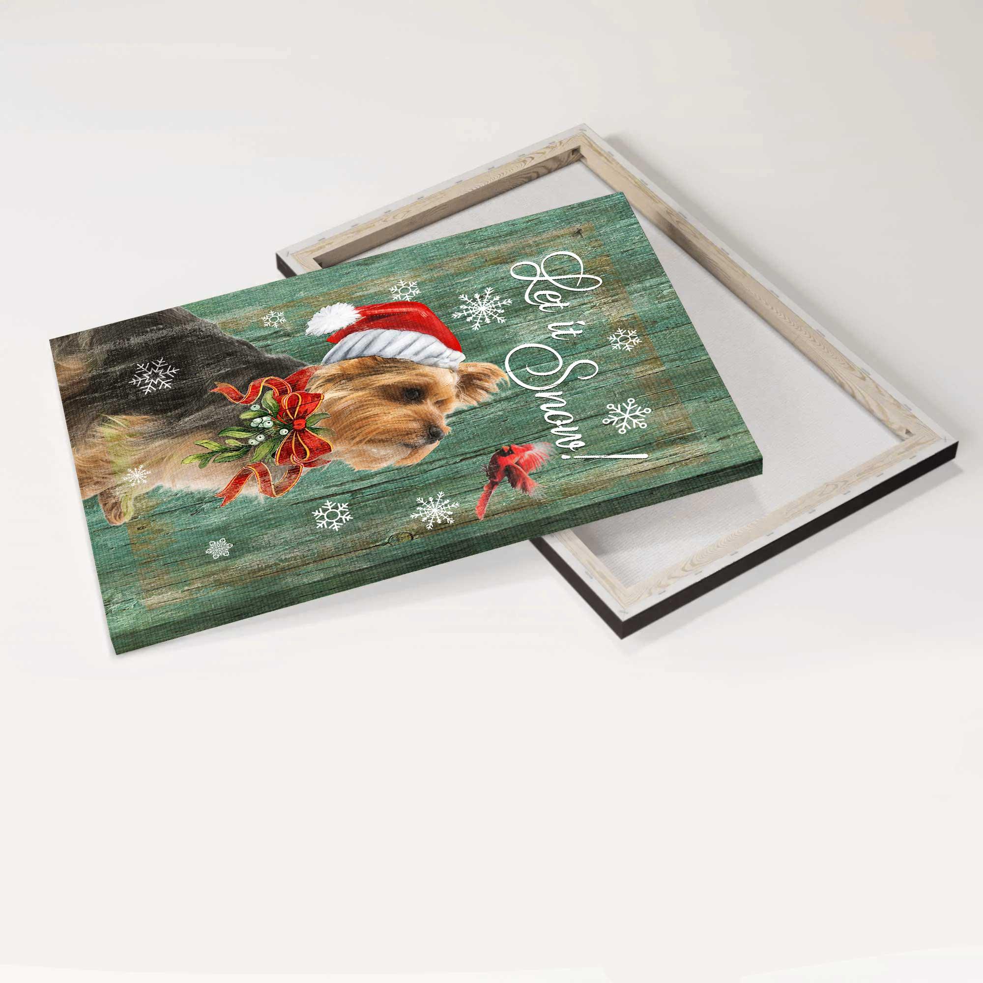 Yorkshire Terrier Premium Wrapped Portrait Canvas - Yorkshire Terrier, Cardinal, Christmas, Let It Snow - Gift For Yorkshire Terrier Lover, Dog Lovers - Image 3